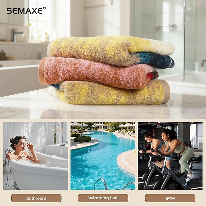 SEMAXE Hand Towels for Bathroom, 100% Cotton Towels