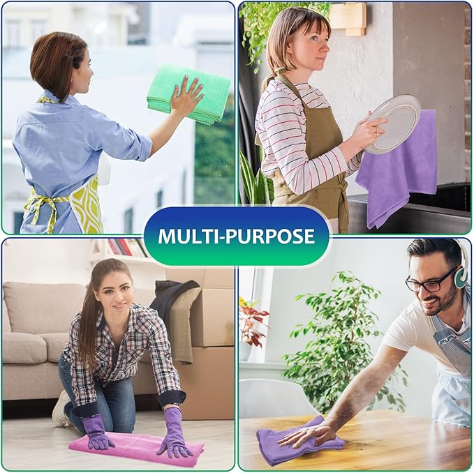 Newwiee 3 Pcs Extra Large Microfiber Cleaning Cloth 30" x 20" Washable Reusable