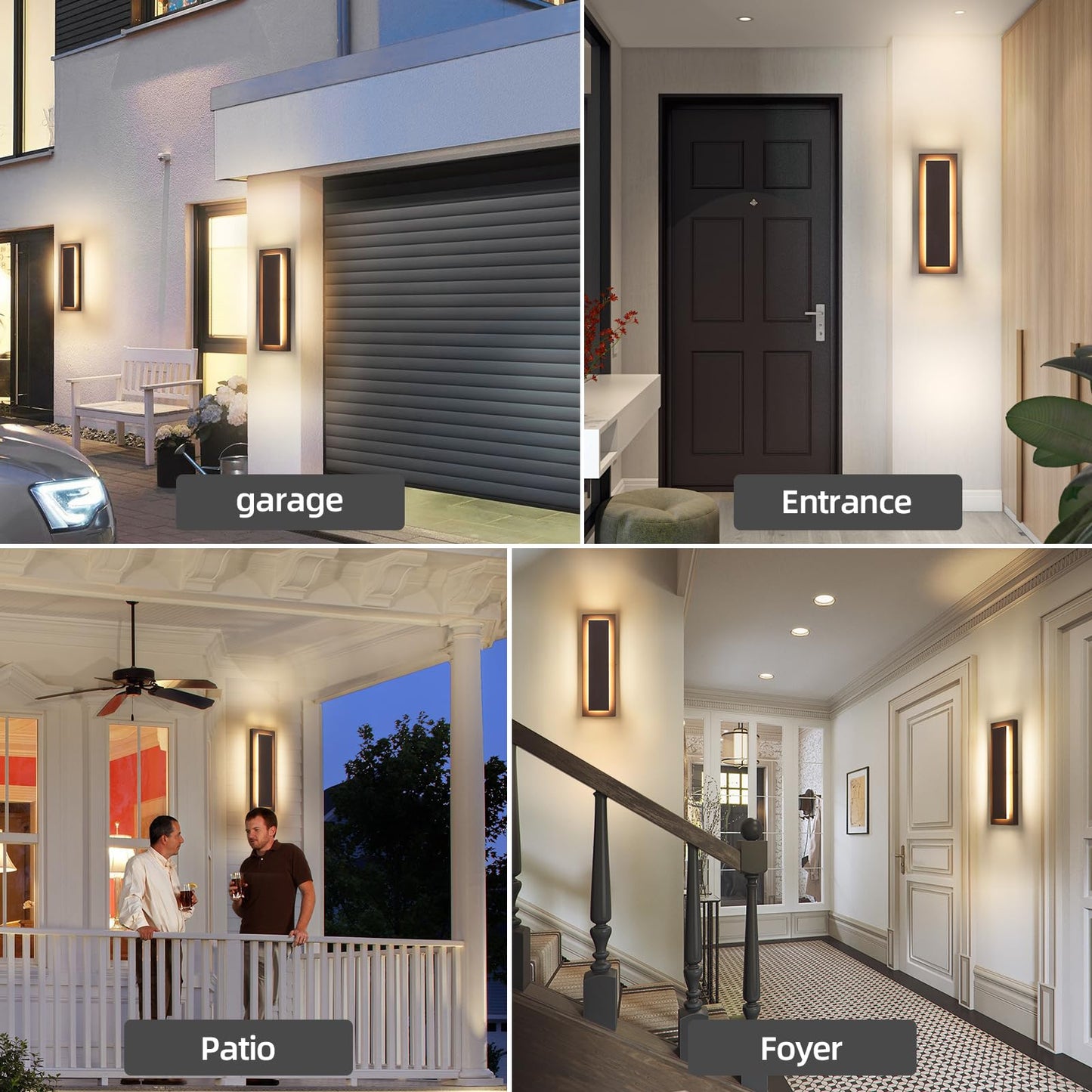 ZSMAIKU 1Pack Brown Outdoor Wall Sconce, Exterior Lights Fixture,Waterproof Wall Lights for House,Porch,Patio,Modern Outdoor Lights,Outdoor Wall Lighting,3000K Warm White,15.7In