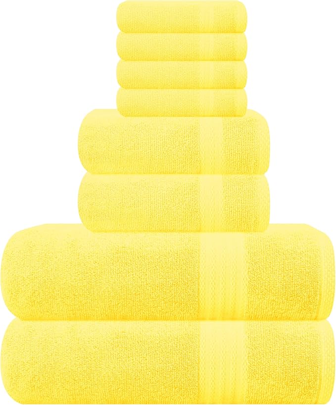 GLAMBURG Ultra Soft 8-Piece Towel Set