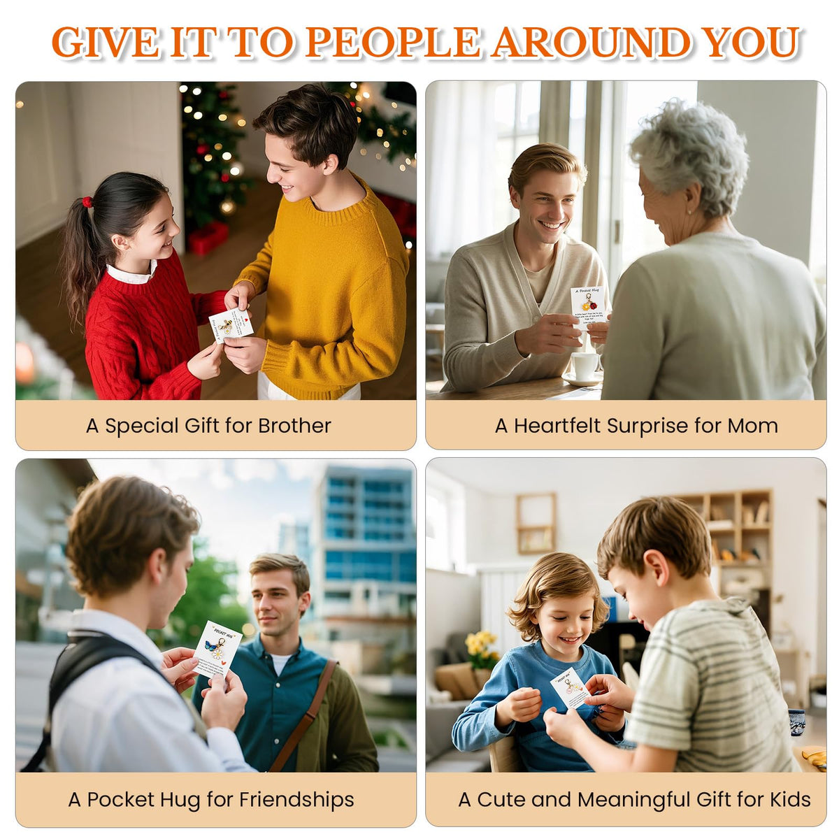 mountova 10 Sets Pocket Hug Card with Cute Mini Size Tokens, DIY Sentimental Gift for Encouragement Anxiety Relief & Emotional Support – Inspirational Keepsake for Friends Family Kids & Loved Ones