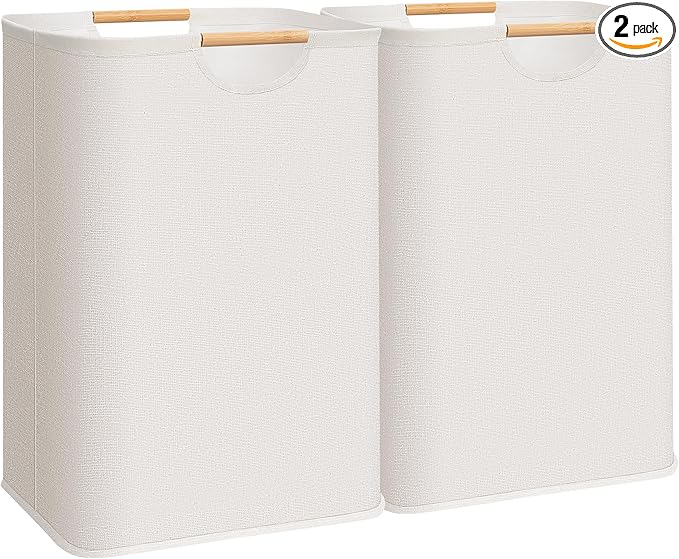 STORAGE MANIAC 2-Pack Large Laundry Hamper, 80L Collapsible Laundry Basket