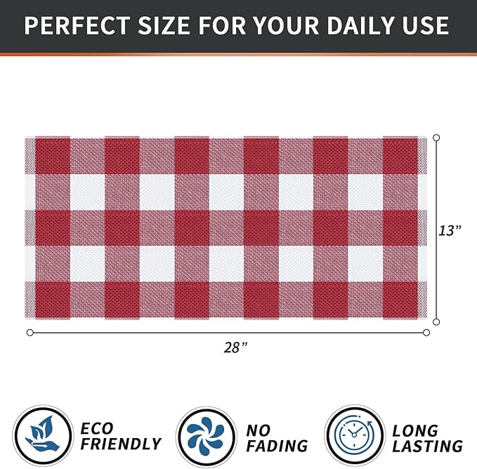 Homaxy 100% Cotton Waffle Weave Check Plaid Kitchen Towels, 13 x 28 Inches