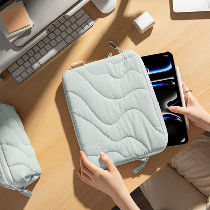 Tomtoc 360 Protective Puffy Tablet Sleeve for 11-inch iPad Air M3/M2 2025-2024, Pro M4 OLED 2024 & M2/M1, With Magic Keyboard/Smart Keyboard, Quilted Soft Puffer Case