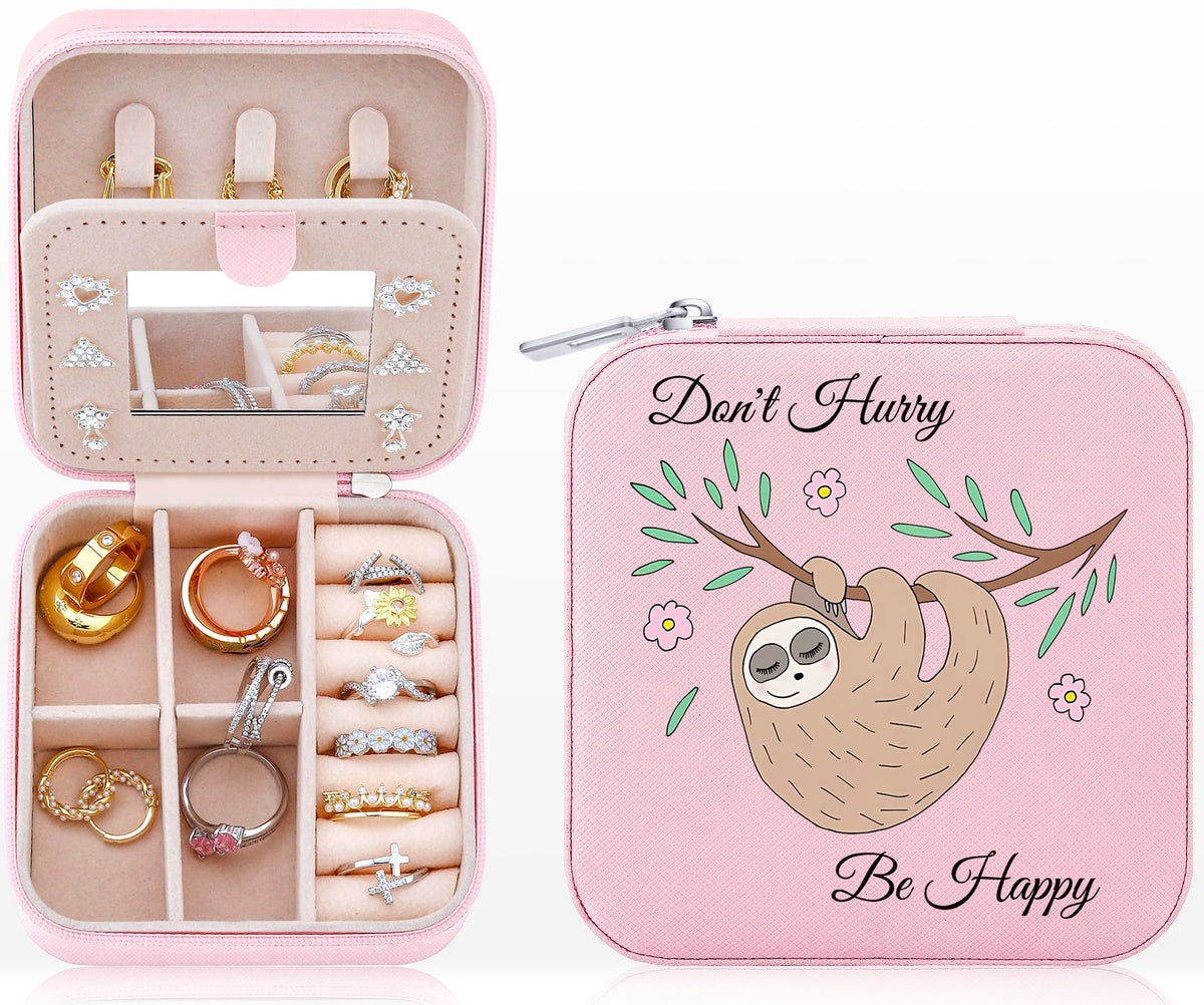 Haoze Sloth Gifts Jewelry Box for Women, Small Travel Jewelry Case Jewelry Holder Organizer Jewelry Box for Lover Gifts(Sloth)