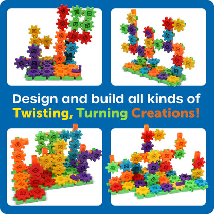 Learning Resources Gears Gears Gears, Deluxe Beginners Building Set, 100 Pieces, STEM Construction Toy for Kids, Building Toy, Develops Fine Motor Skills, Gifts for Boys & Girls Aged 3 4 5