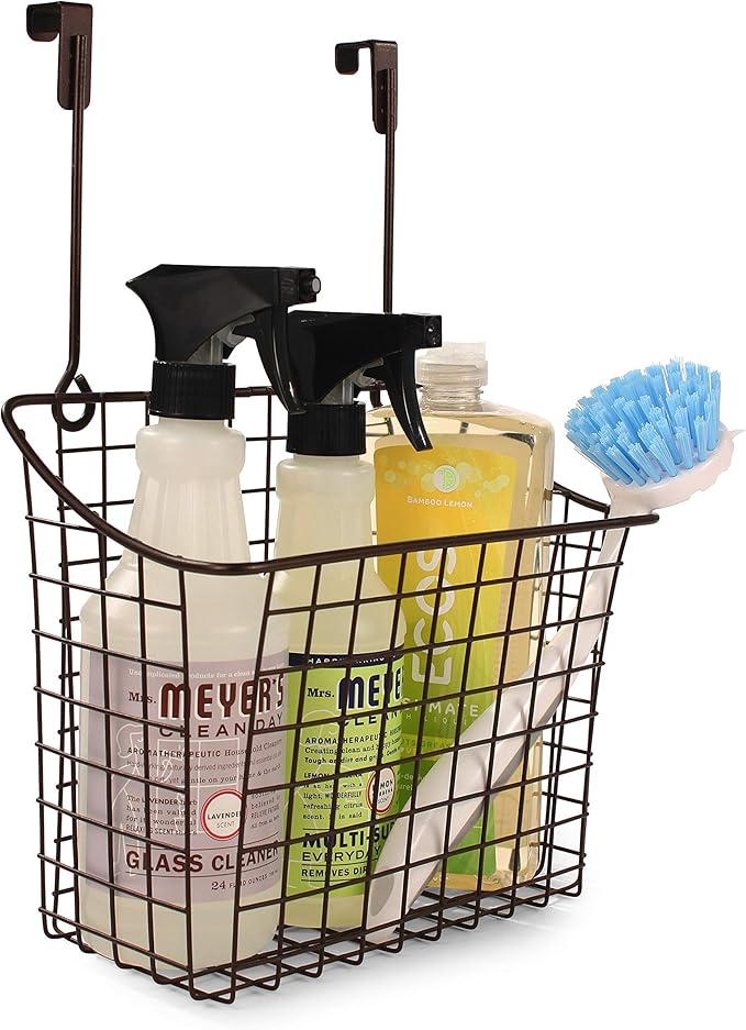 Spectrum Large Over Cabinet Door Organizer Bronze Wire Storage Basket