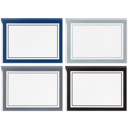 Hallmark Blank Cards Assortment with Organizer, Black & White Stripes (40 Note Cards with Envelopes) for Graduation, Just Because, All Occasion
