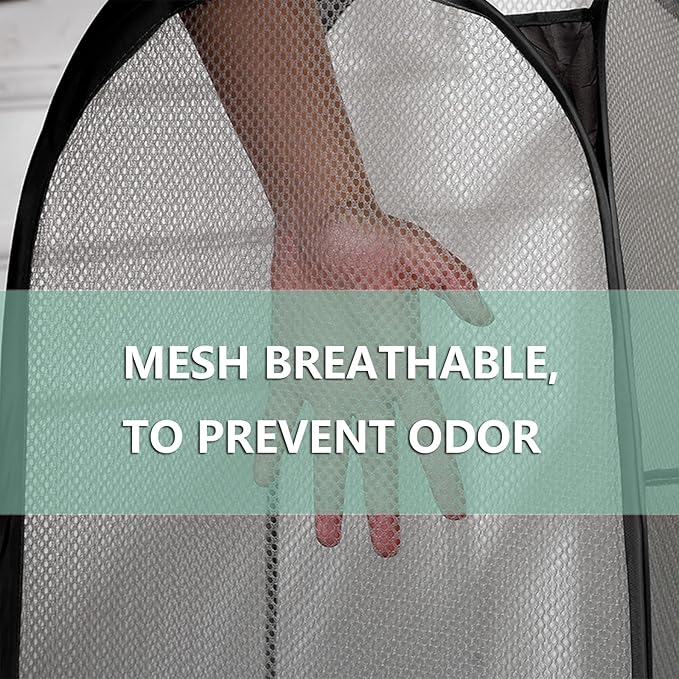 2 Pack Laundry Hamper, Foldable Mesh Popup Laundry Basket
