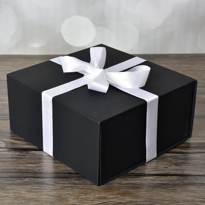 Prime Line Packaging Gift Boxes with Lids, Small Black Magnetic Gift Boxes for Presents, Small Business, Birthdays, Weddings, Graduation, Retail Storage, Bulk, 8x8x4, 15 Pack