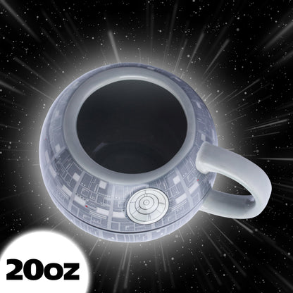 Silver Buffalo Star Wars Death Star 3D Sculpted Ceramic Coffee Mug for Cappuccino, Latte or Hot Tea, 20 ounce, Gray Multicolor SV9195
