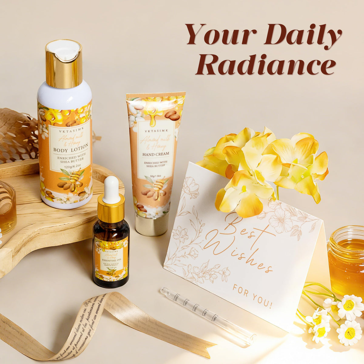 Birthday Gifts for Women, Almond Milk & Honey Relaxing Spa Gift Baskets for Women, Self Care Gifts Home Bath and Body Gifts Set for Mom, Girlfriend, Sister, Female Friends, Coworker