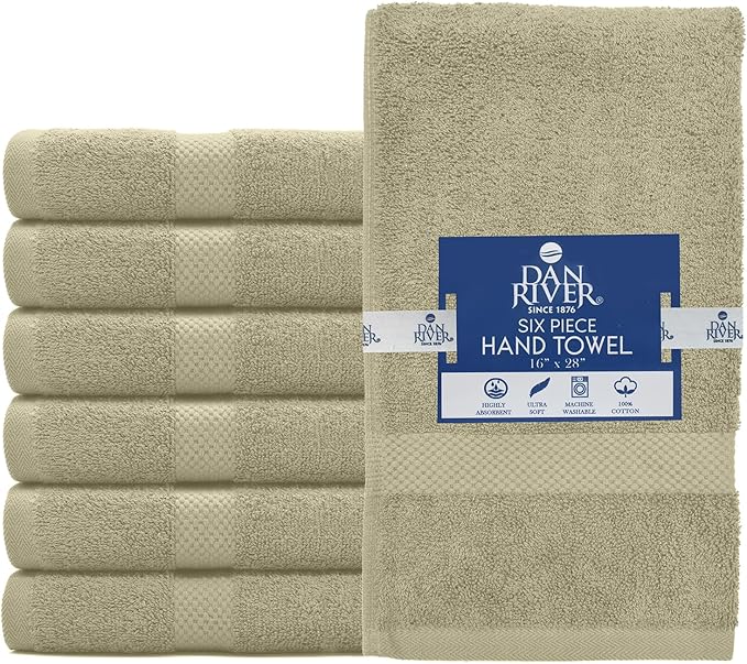 DAN RIVER 6-Pack Premium Hand Towels