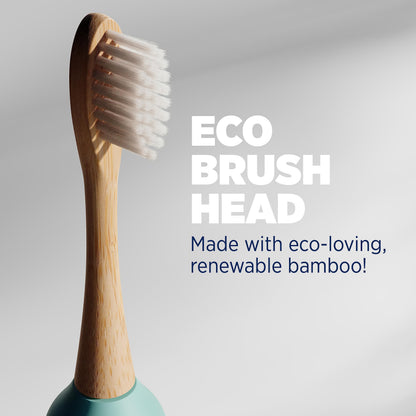 Lumineux Teeth Whitening Sonic Bamboo Electric Toothbrush for Adults - Includes 2 Soft Bristle Replaceable Bamboo Toothbrush Heads, Charging Station & USB Charge Cord - Rechargeable, Bloom Pink