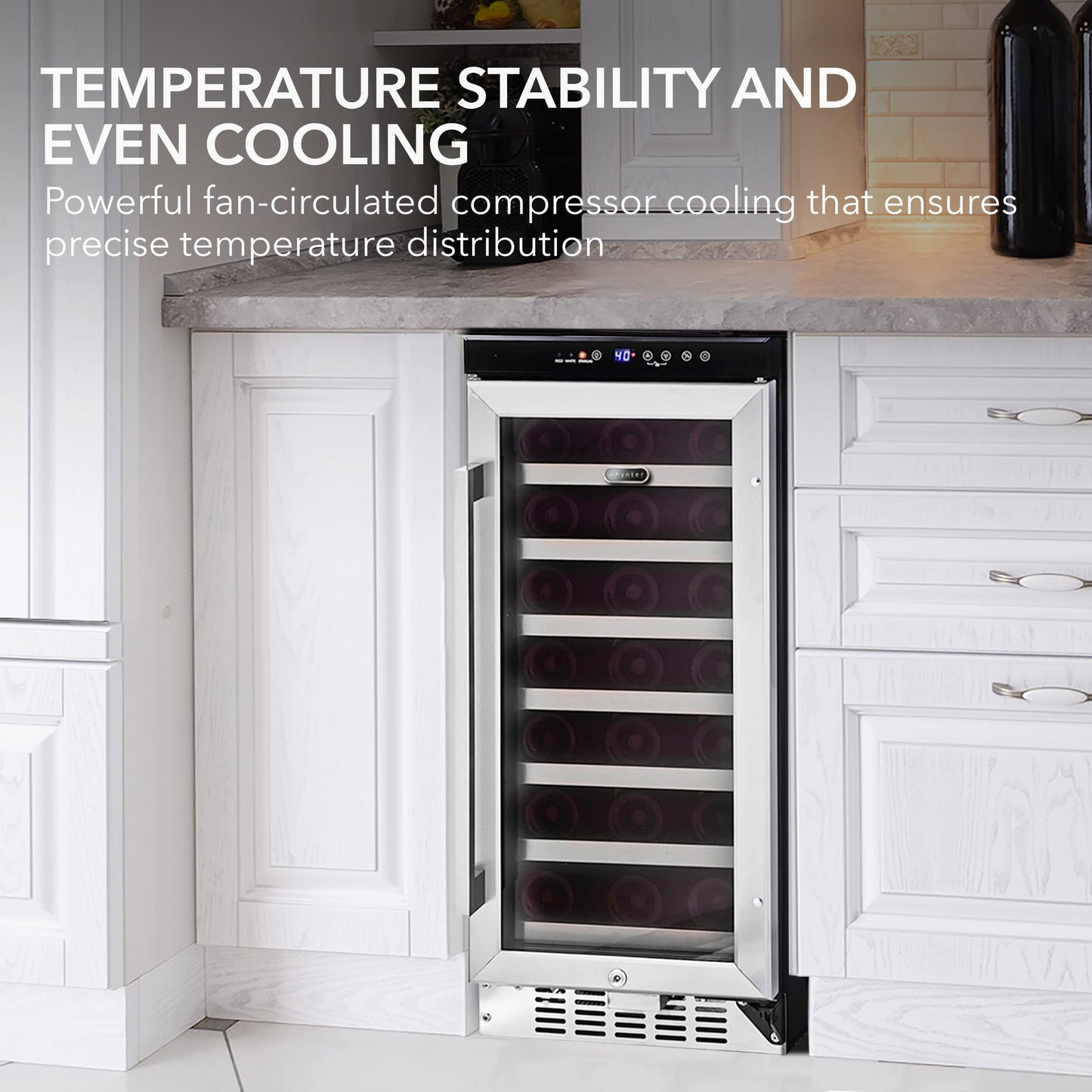 Whynter BWR-33SD 33 Bottle Built-In Wine Refrigerator, Multicolor