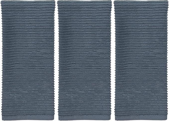 Serafina Home Slate Blue Gray Grey Kitchen Hand Dish Towels: Oversized 28" x 18"