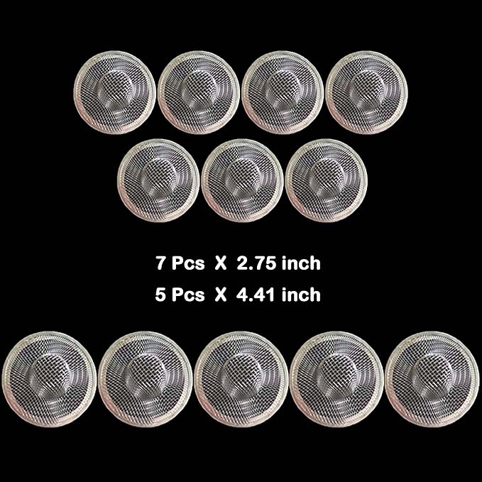 12PCS Stainless Steel Slop Basket Filter Trap, 2.75" & 4.41" Mesh Sink Drain