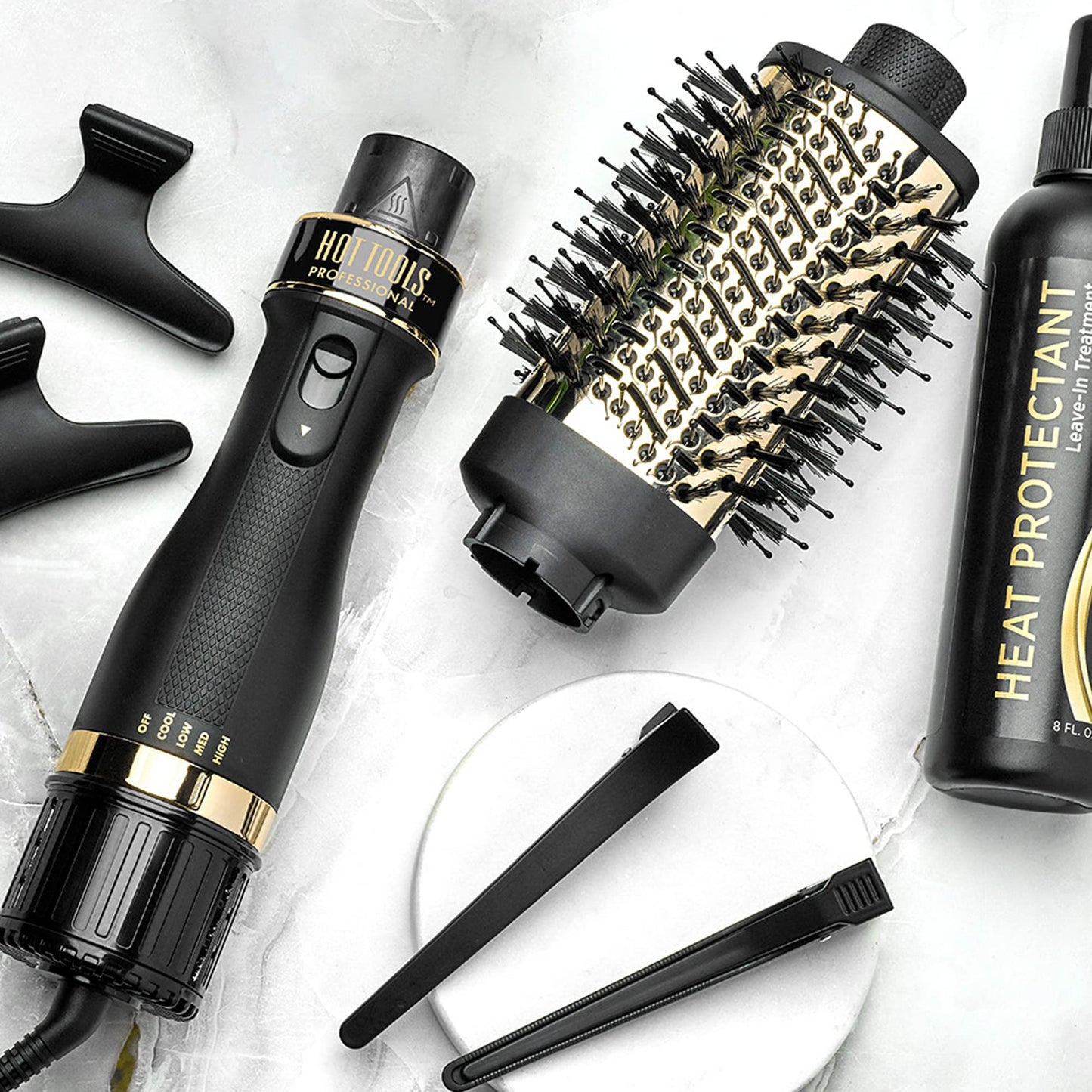 HOT TOOLS 24K Gold Blow Dryer Brush - Hot Air Brush for Salon-Worthy Volume in One Step - Volumizer with 24K Gold Technology for Fast Styling & Long-Lasting Results