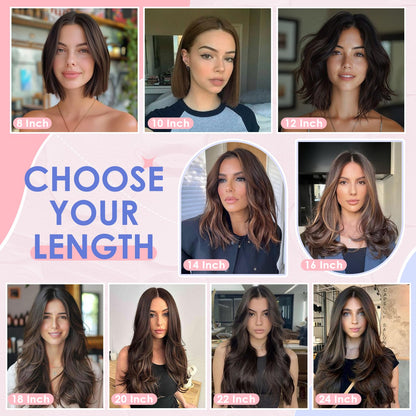 Elailite Clip in Hair Extension Real Human Hair Remy Natural Hair - 8 Pieces (Thin Weft) Full Head Straight - #18/613 Ash Blonde Mix Bleach Blonde - 10 Inch (50 g)