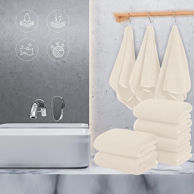 TENSTARS Silk Hemming Hand Towels