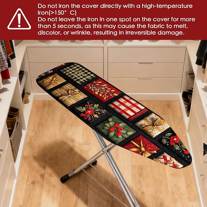 Nuxovilar Ironing Board Cover Winter Gift Boxes Pattern Polyester 15x54 Inches