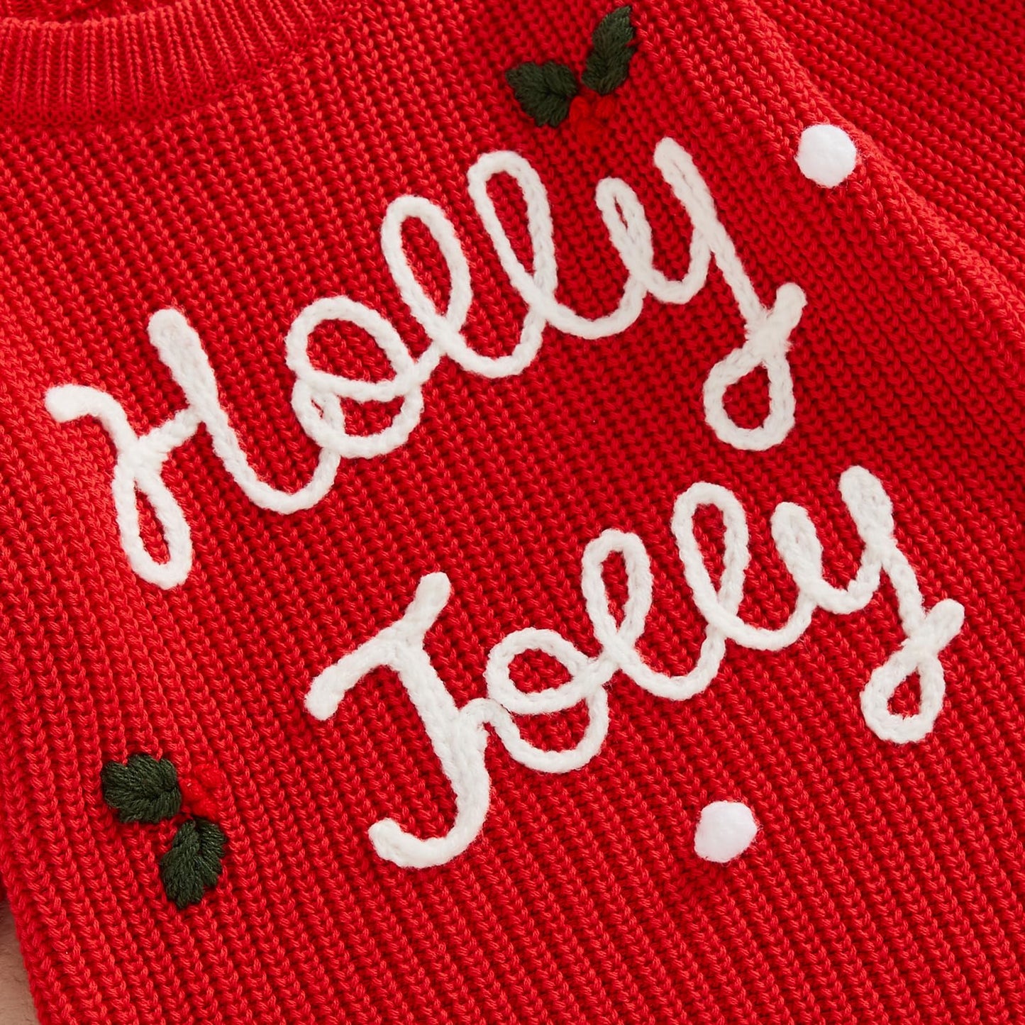 FYBITBO Baby Christmas Sweater Newborn Infant Girl boy Knit Sweater Romper Pullover Sweatshirt Onesie Fall Winter Clothes (Red Holly Jolly,0-3 Months)