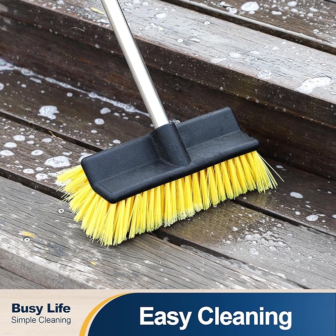Yocada Deck Brush with 4-Section Extendable Handle Floor Scrub Brush Soft