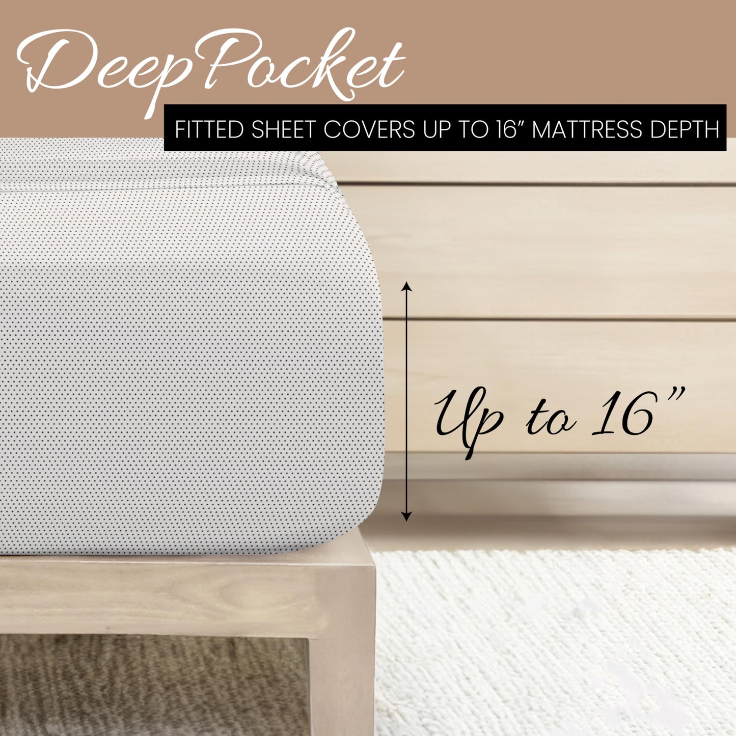 Linen Market Double-Brushed Patterned Microfiber Full Sheet Set 4 Piece – Oeko-TEX Certified Ultra Soft & Wrinkle-Free - 16" Deep Pocket Sheets - Easy Care Full Size - Stippled Gray