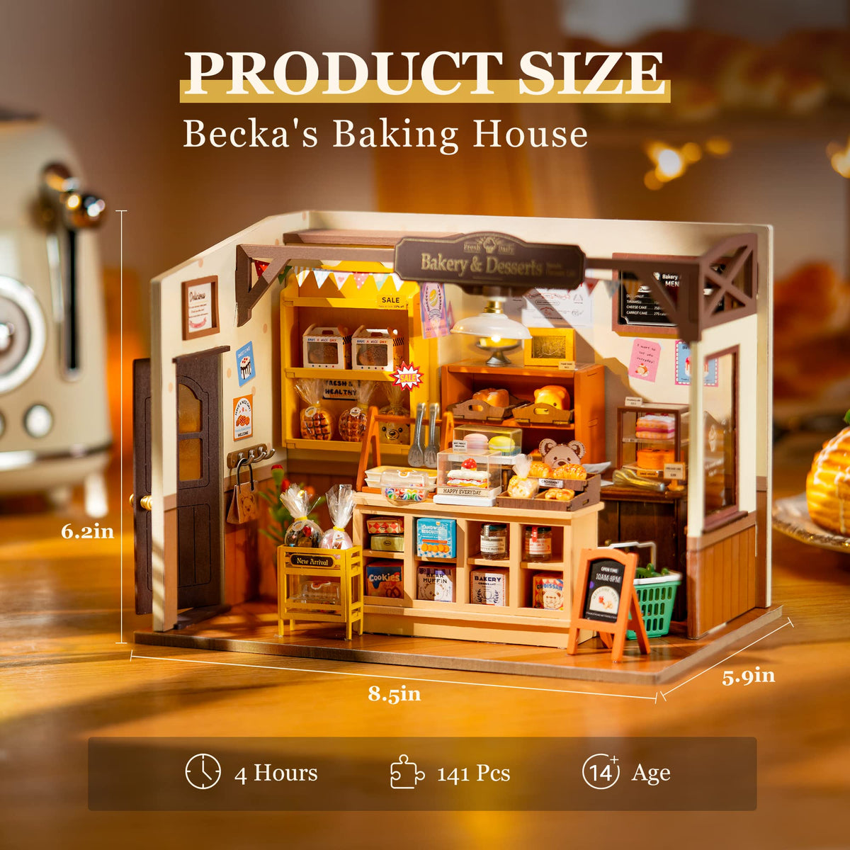 ROBOTIME DIY Miniature Dollhouse Wooden Miniature Furniture Kit