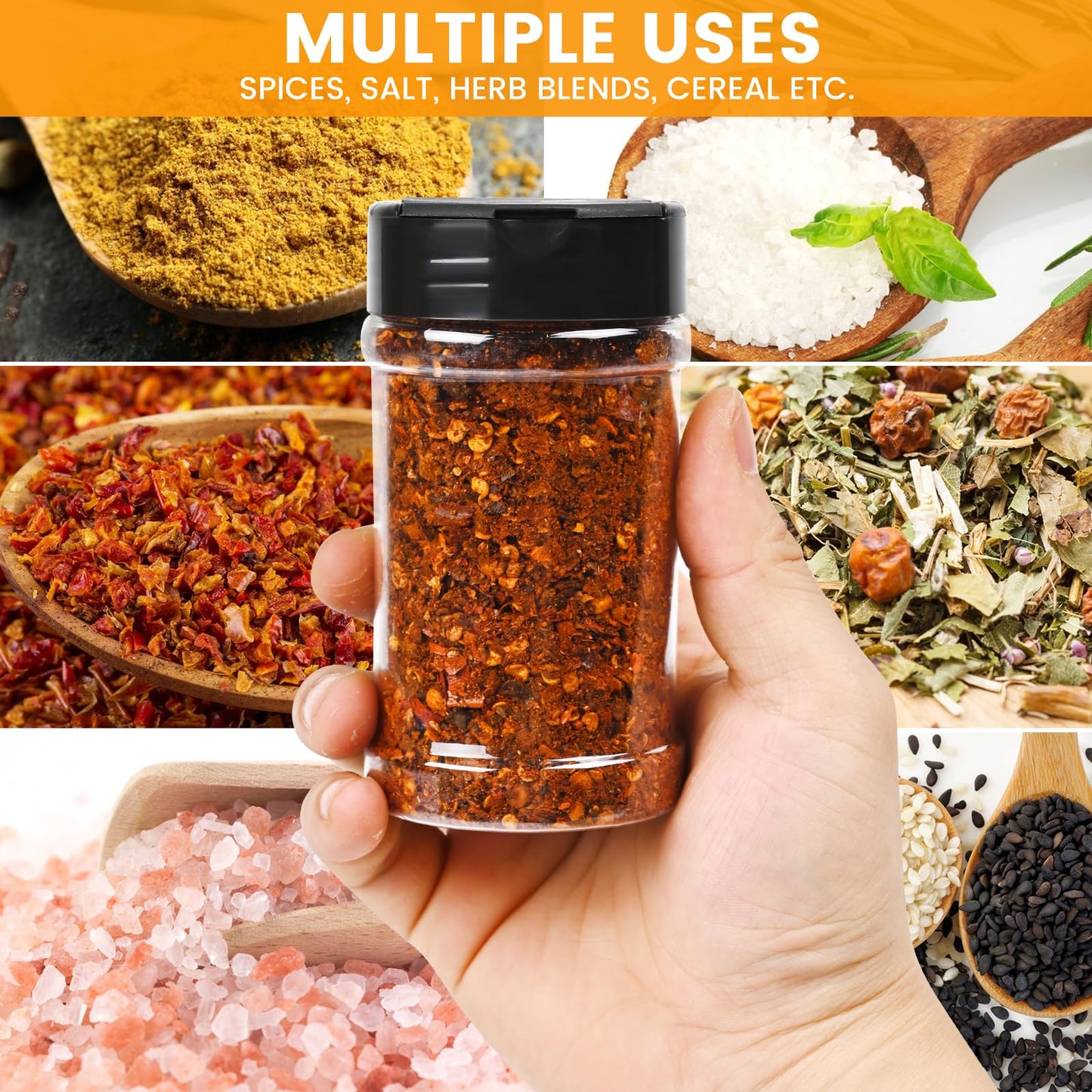 PPXHFV 36pcs 5.5oz plastic spice jars with shaker lids, plastic spice jars,seasoning bottles,Used to store seasoning powder.
