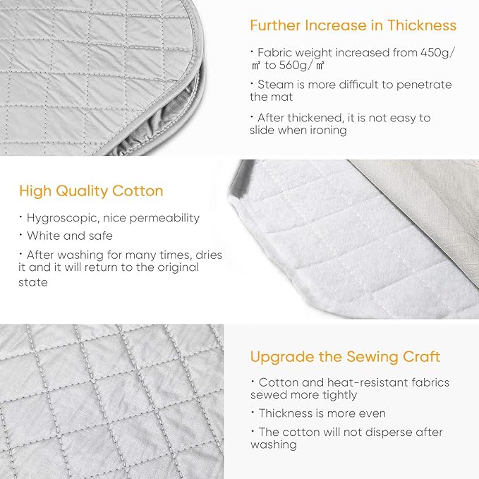 Upgraded Thick Ironing Blanket, Travel Ironing Mat Ironing Pad, Portable