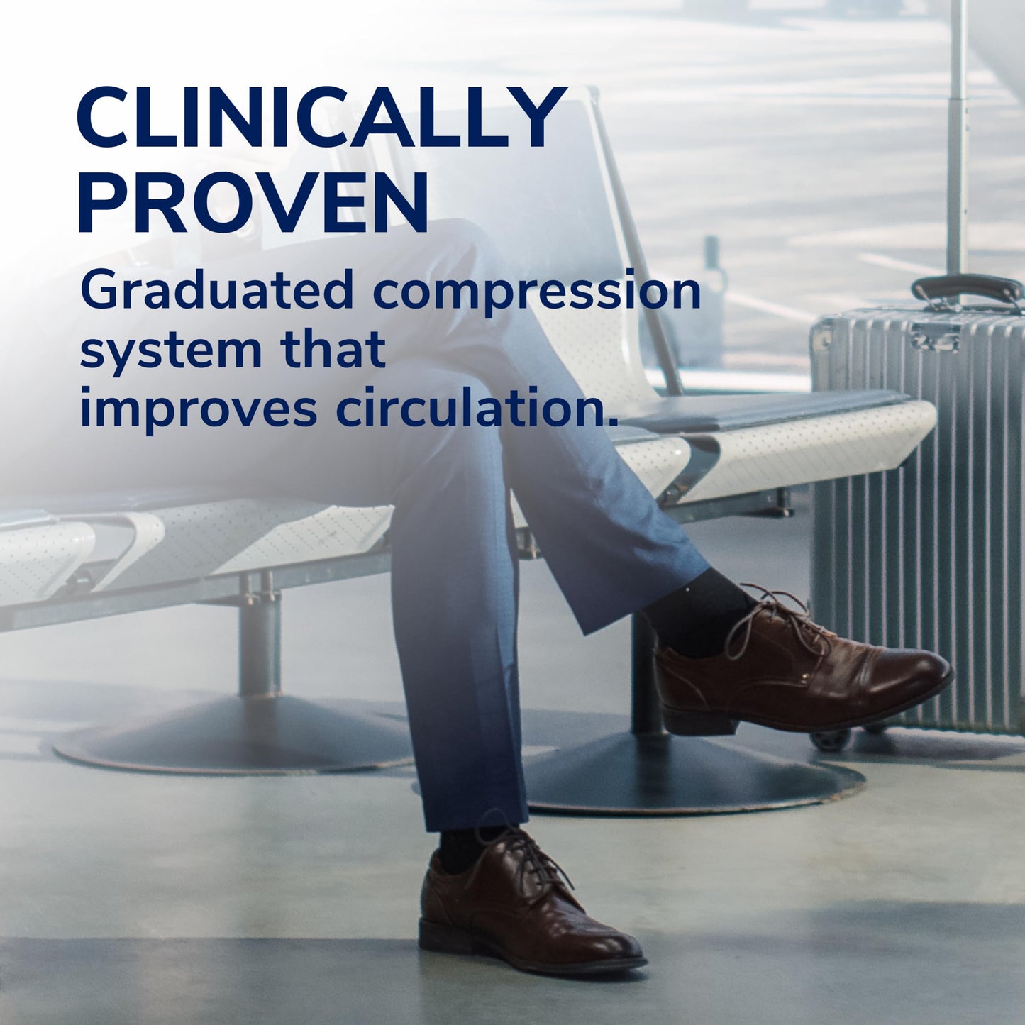 Scholl Flight Socks - Clinically Proven Compression Socks for Flight Travel - Help Prevent Swollen Ankles and Deep Vein Thrombosis (DVT) - Sheer - Size 9-12, 1 Pair