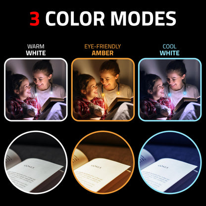 GearLight Rechargeable Book Light for Reading in Bed – Hands-Free LED Neck Light with 3 Light Modes, Adjustable Brightness, for Reading, Knitting, Crochet, Crafts, Sewing & Travel – 1 Pack