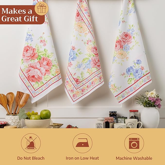 Maison d' Hermine Kitchen Towels Set of 3 100% Cotton 27.50" x 20" Reusable