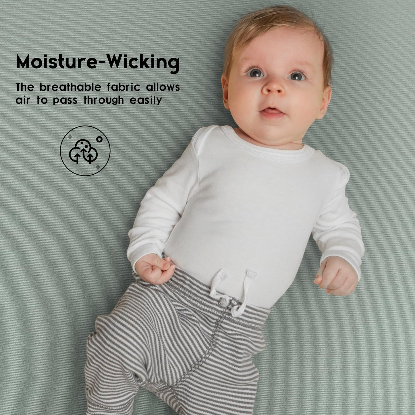 Yoofoss Pack and Play Sheets Fitted, Mini Crib Sheets 2-Pack for Pack N Play Mattress, Stretchy Playard Sheet, Soft and Breathable (Apricot-Green)