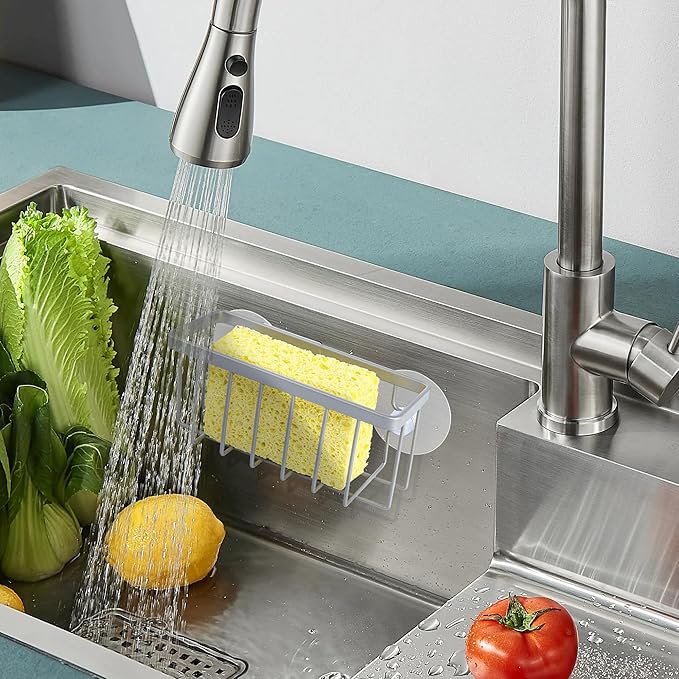 Sponge Holder for Kitchen Sink Suction, Stainless Steel Sponge Holder for
