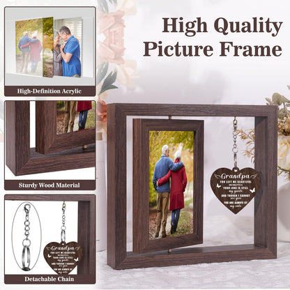 Boiveco Memorial Gifts for Loss of Grandpa, Sympathy Gift for Loss of Grandpa Memorial Picture Frame, In Memory of Grandpa Grief Remembrance Bereavement Gifts for Loss of Grandpa, Display Two 4x6 Photos