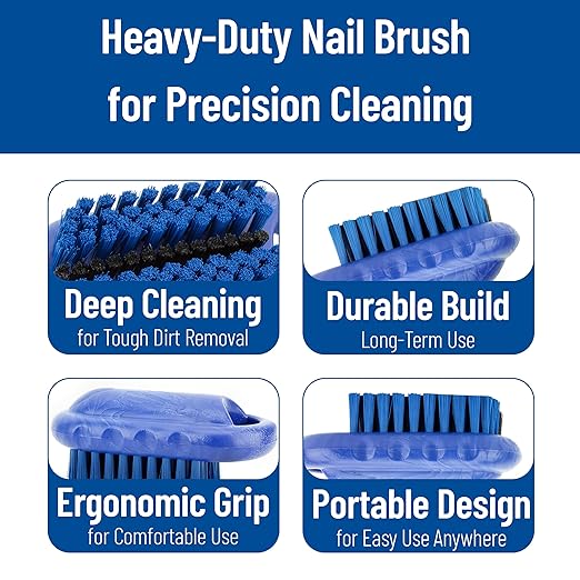 SPARTA Nail Scrub Brush Commercial-Grade, Heavy-Duty Hand and Fingernail Brush