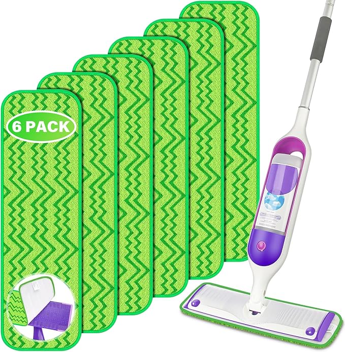 6 Pack Reusable Mop Pads Compatible