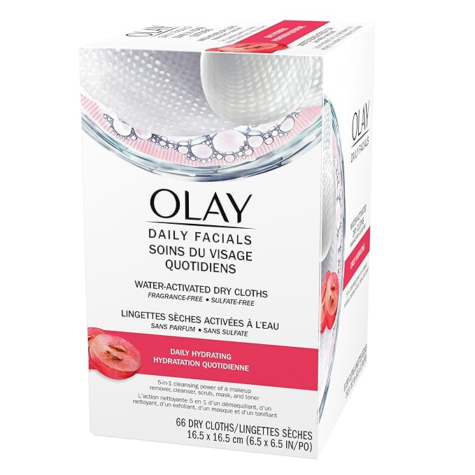 Olay Makeup Remover Wipes, Daily Facials Hydrating Face Cleanser