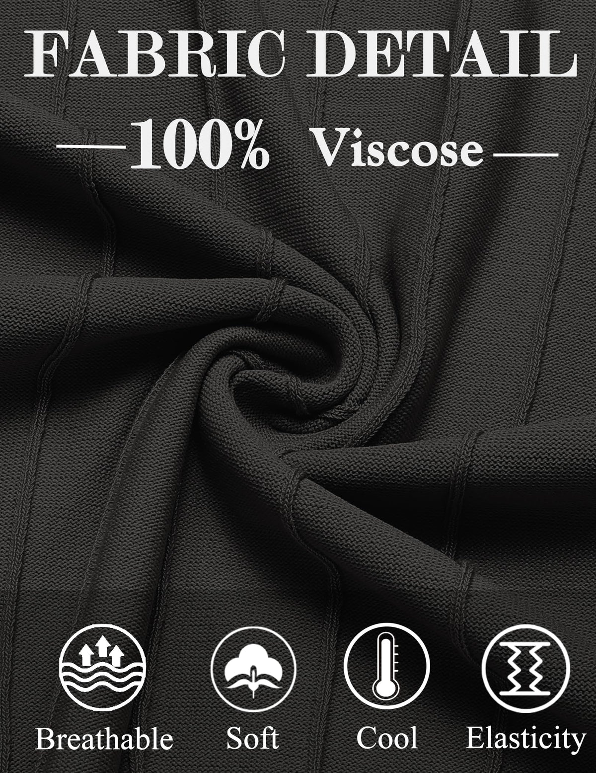 COOFANDY Mens Knit Shirt Casual Short Sleeve Crew Neck T Shirts Ribbed Summer Shirts Slim Fit Black