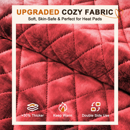 Electric Heating Pad for Period Cramps - 35"x20" XL Large Heated Pads for Back, Neck, Shoulder & Legs Pain Relief, Moist Heat Option, Machine Washable, 6 Heat Settings, Auto Shut Off, Soft Velvet