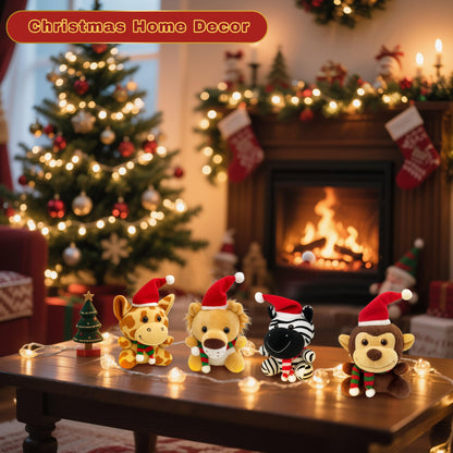 Spoilu 10pcs Stocking Stuffers for Kids - Small Stuffed Animals Bulk, 6.1 Inch Mini Cute Plush Toys, Christmas Tree Decorations, Treasure Box Toys for Classroom