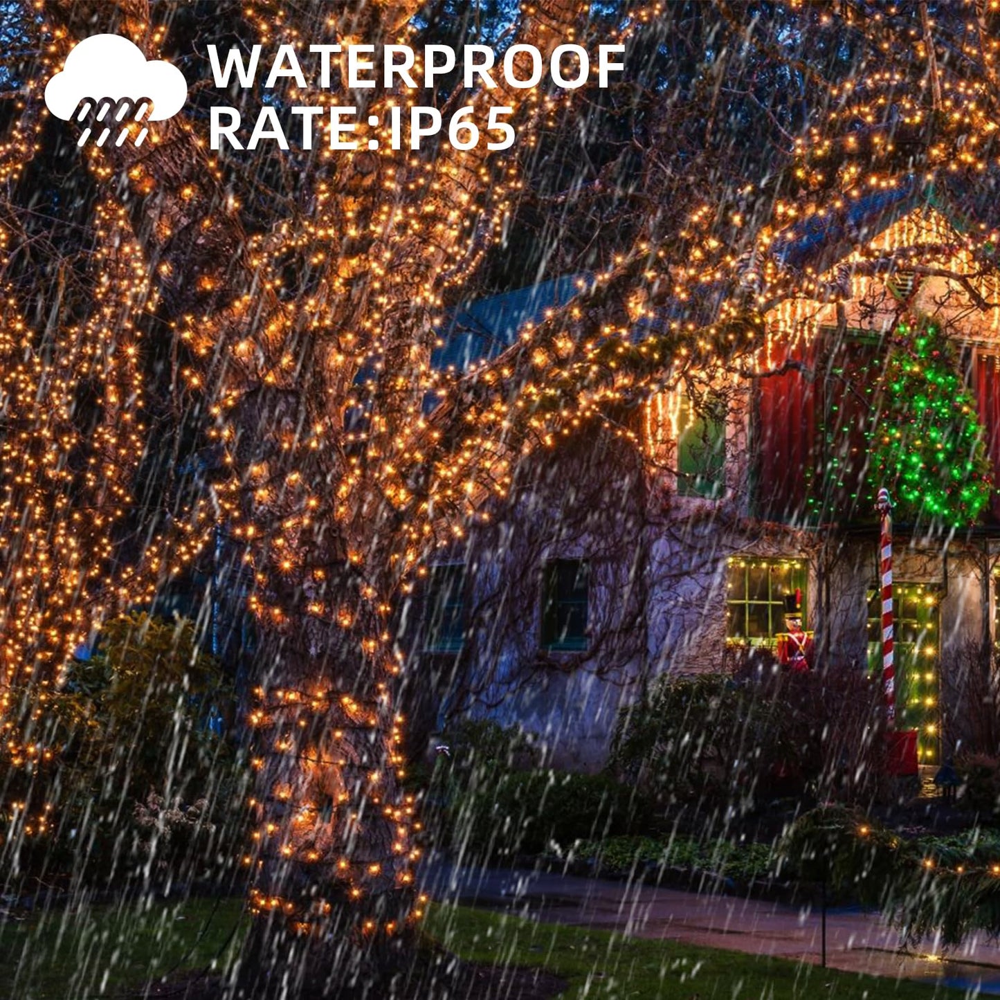 Green Convenience 33ft 100 LED String Lights,Battery Christmas Music Light Waterproof,Motion Sensor Christmas Lights with 6 Modes for Indoor Outdoor Yard Patio Garden Xmas Tree Decor