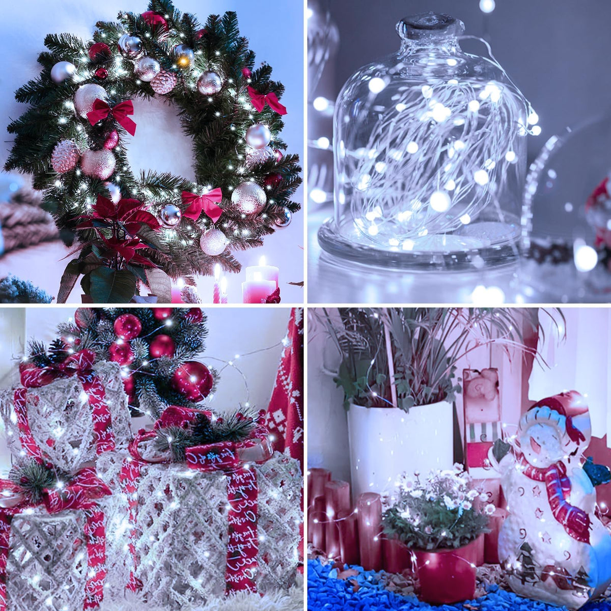 Fairdeer 12 Pack Fairy Lights Battery Operated - 7ft 20 Led Twinkle Lights 3 Modes, Bulk Mini String Lights Waterproof for Mason Jars Vases DIY Party Wedding -Warm White & Cold White