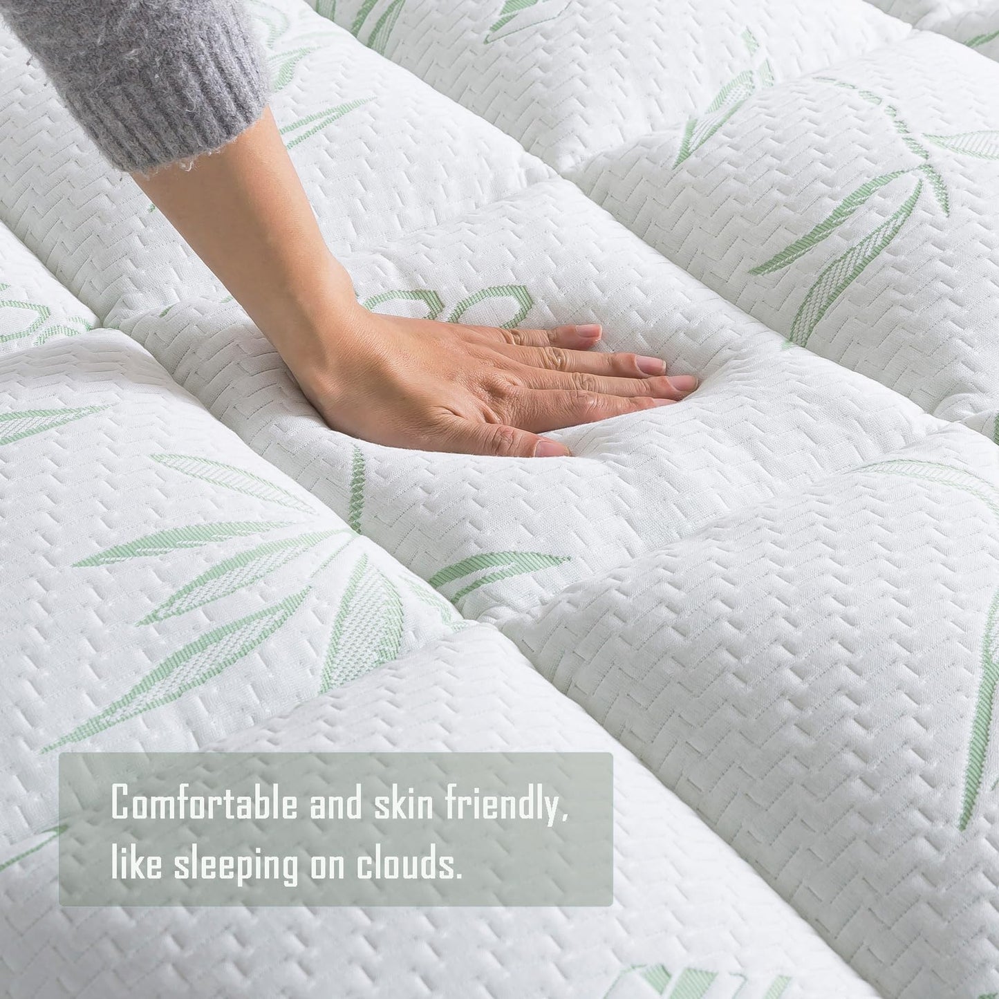 WhatsBedding Mattress Topper Queen, Soft Pillow Top Mattress Topper with Deep Pocket Fits 8–21 Inch,7D Spiral Fiber Filling, Bamboo Viscose Air Layer Queen Mattress Topper.