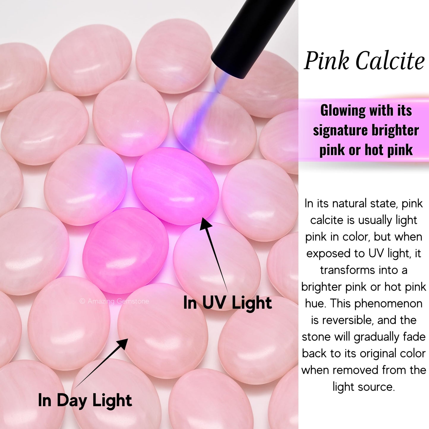 Amazing Gemstone Pink Calcite Crystals and Healing Stones - Large Palm Stone Crystals Piedra - Crystal for Good Luck,Balanced Positive Energy, Meditation - Unique Stocking Stuffers and Birthday Gifts