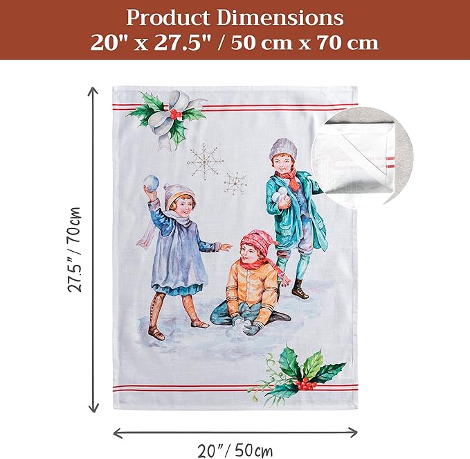 Maison d' Hermine Kitchen Towels Set of 3 100% Cotton 20" x 27.5" Reusable
