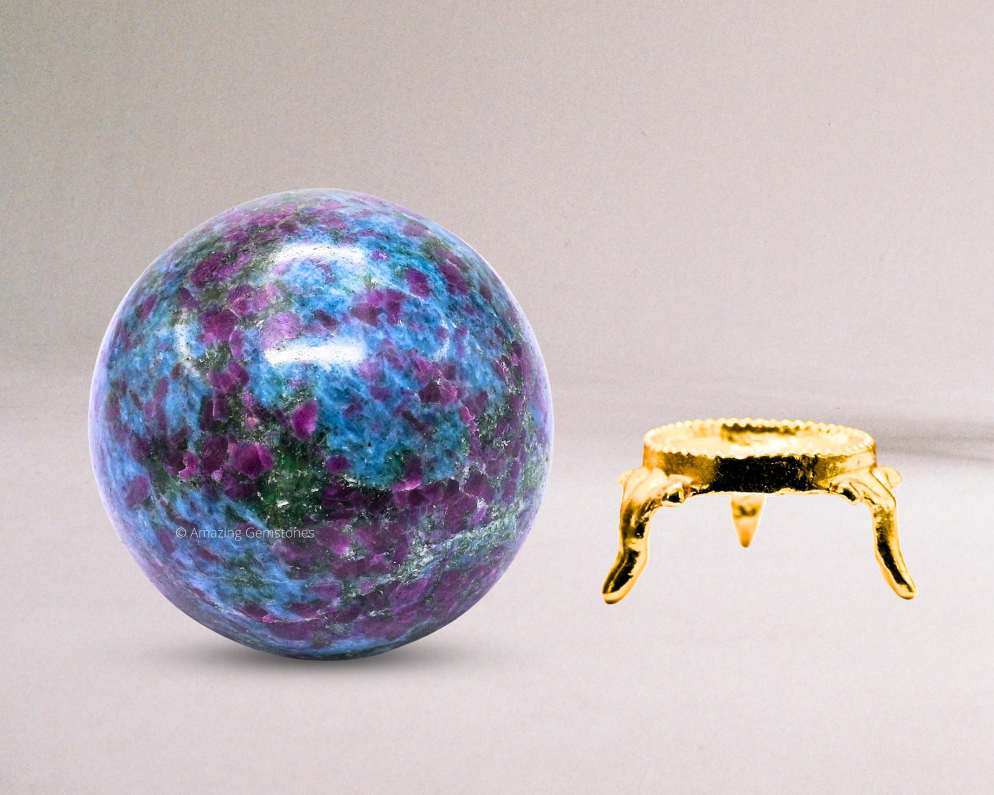 Amazing Gemstone Ruby Kyanite Crystal Ball with Stand - 2.5 Inches Large Crystal Sphere Meditation Balls for Witchcraft and Decorative Balls