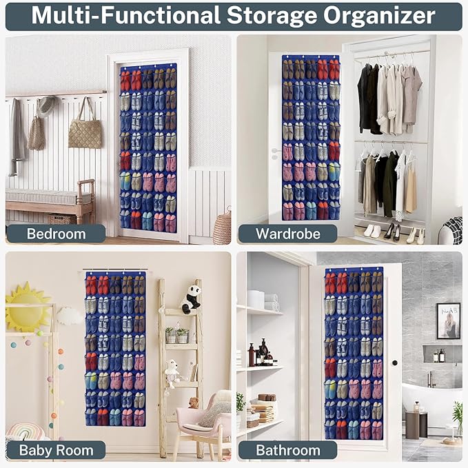40-Pocket Over the Door Shoe Organizer